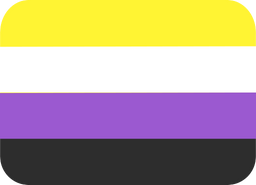 4 horizontal stripes: yellow, white, purple, dark grey