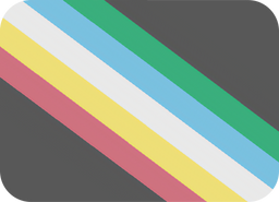 A dark-grey background and 5 desaturated diagonal lines going from the top left to the bottom right: red, yellow, white, blue and green