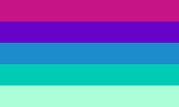 Someone who is both Bi(sexual , romantic, etc) and Gay. [flag by bi-lesbian on tumblr]