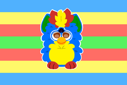 a toyyic gender related to kid cuisine furbies. this gender feels bright and childlike, special and energetic.