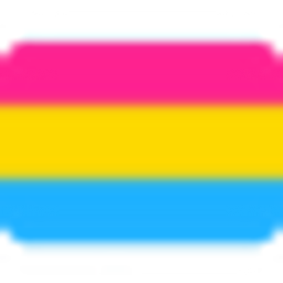 The Pansexual flag. There are three stripes:
The first stripe is a hot pink, the second stripe is yellow, and the third stripe is a cyan blue.