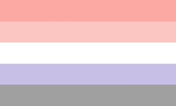 Cupioromantic: One who does not experience romantic attraction, but desires a romantic relationship.

A flag that has a light red stripe, a lighter red strip, a white stripe, a light purple stripe, and a light gray stripe.