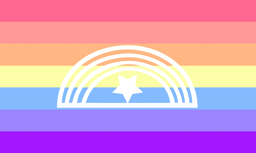 xenogender with rainbow arc and star icon design flag
