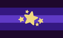 A gender that feels deeply connected to stars and constellations, like lights in a void, or like there is a light bursting within you. Coined by/flag by @angelknivesmogai on Tumblr.

[No ID]