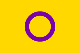 A yellow flag with a purple ring in the middle